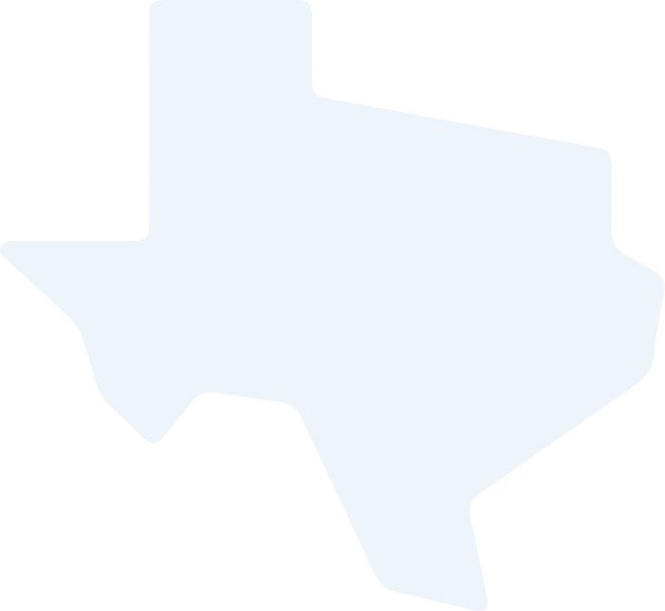 Light blue shape of the state of Texas