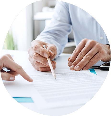 Two people looking at dental insurance form on a tablet